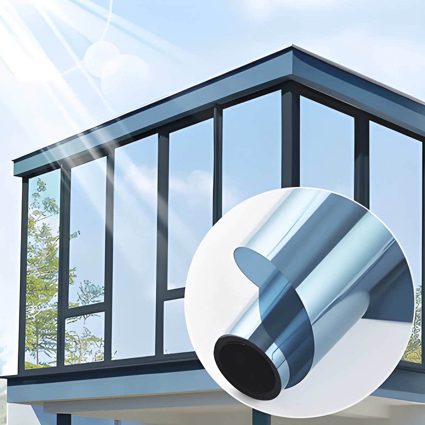 فيلم تظليل نوافذ البناء