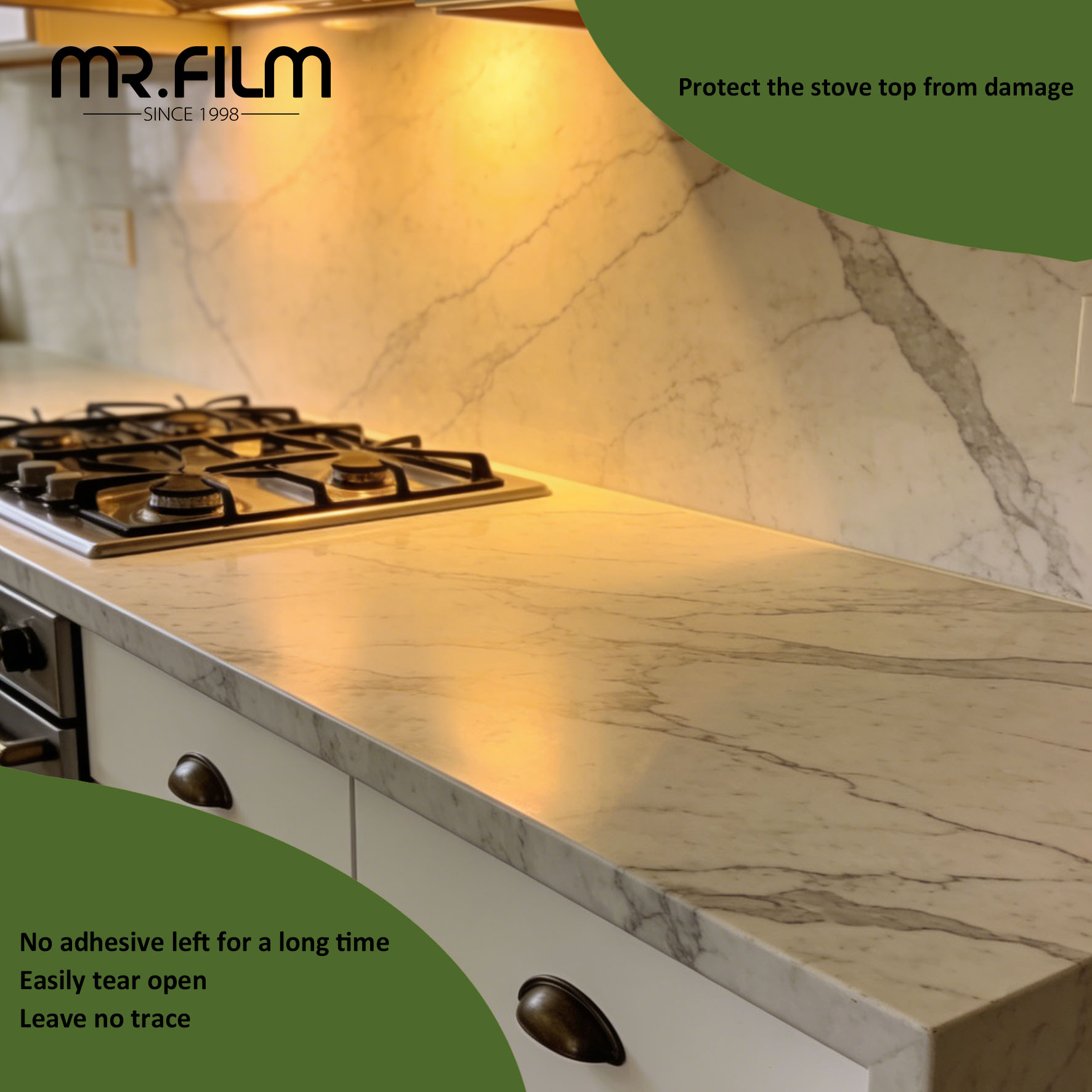 طاولة فيلم واقية شفافة ذاتية اللصق للحصول على لون آمن