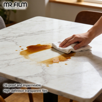 طاولة حماية فيلم الأثاث، لون عالي اللمعان ذاتي اللصق