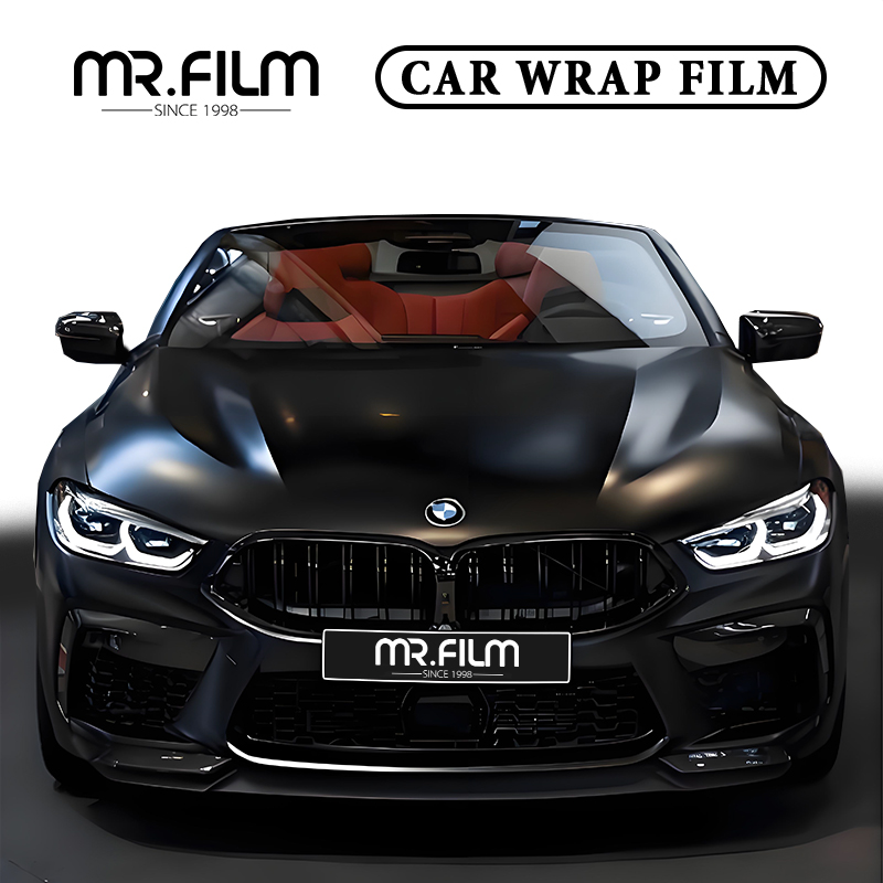 فيلم تغليف السيارة المتين باللون الأسود غير اللامع لحماية تغيير اللون
