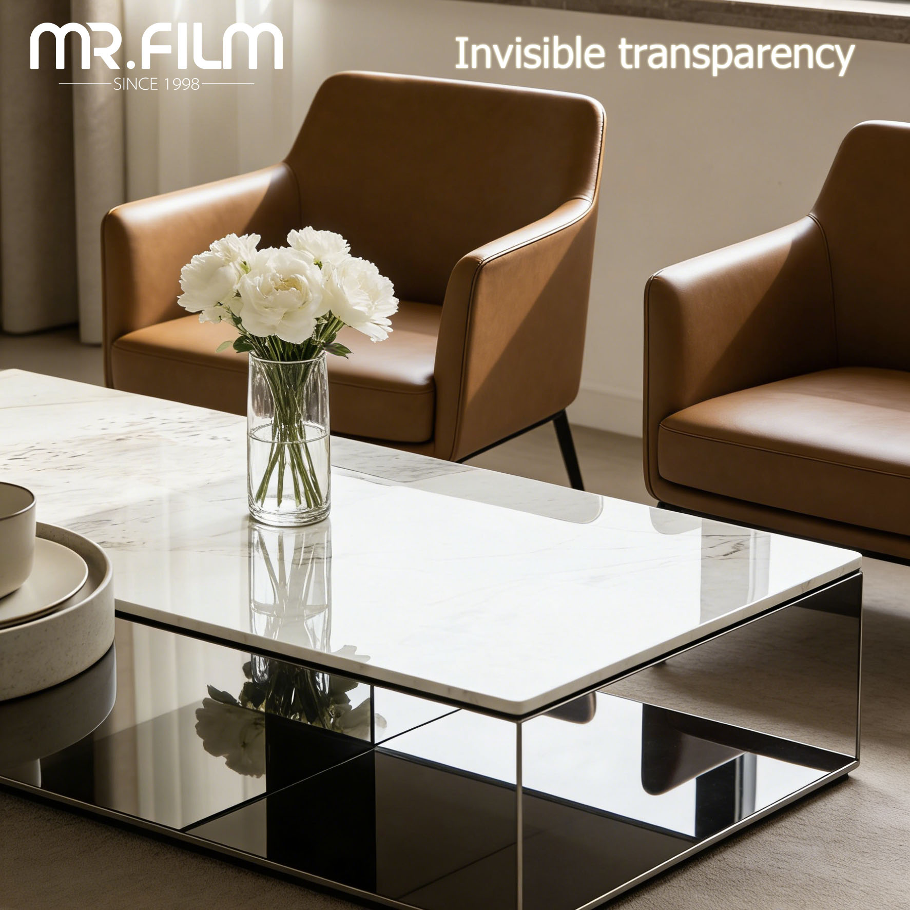 فيلم طاولة الأثاث للمنزل لون حماية واضح