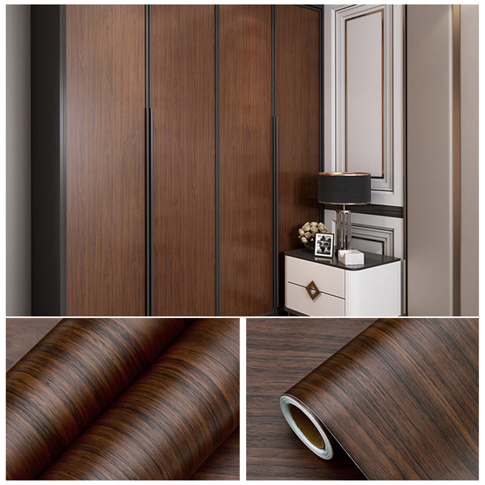 طبقة زخرفية من مادة PVC ذات جودة عالية من الخشب