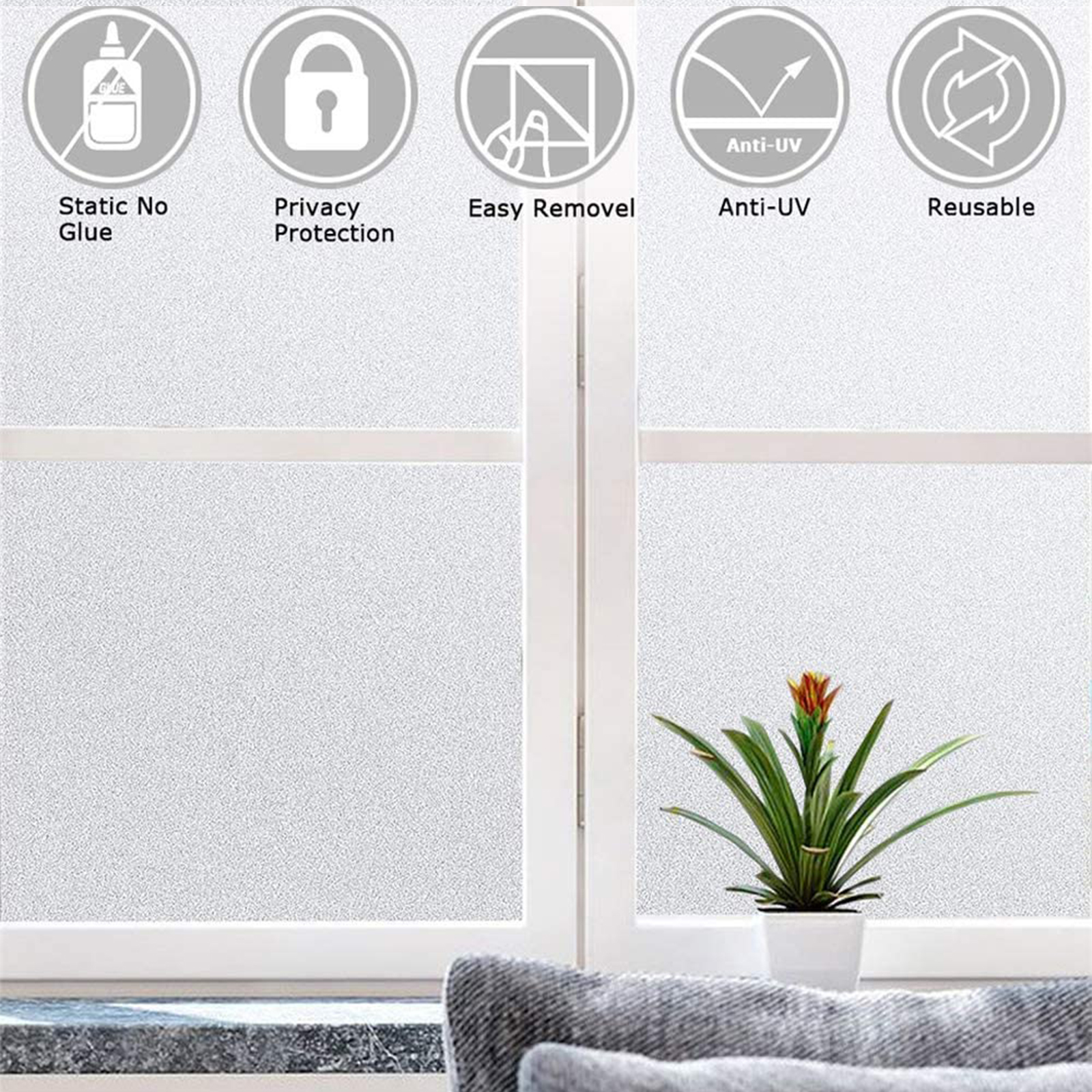 فيلم أمان زجاجي متجمد للخصوصية للمنزل