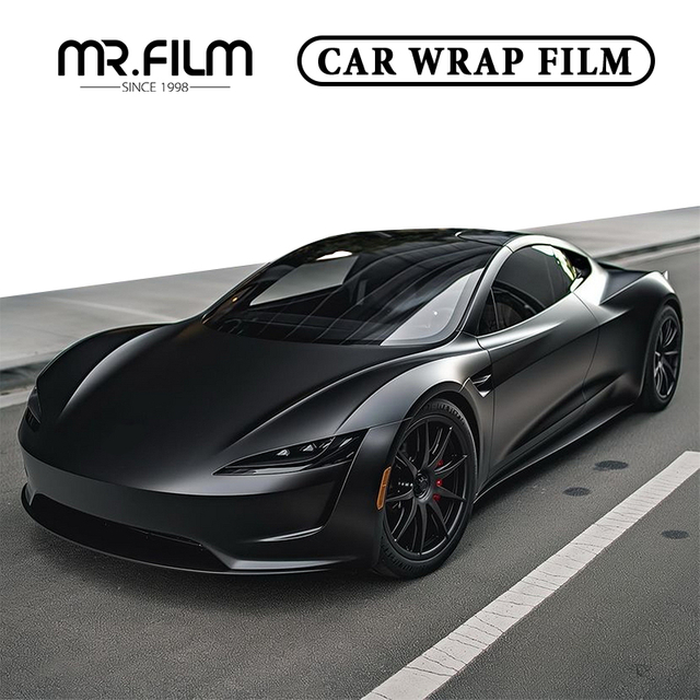 فيلم تغليف السيارة المتين باللون الأسود غير اللامع لحماية تغيير اللون