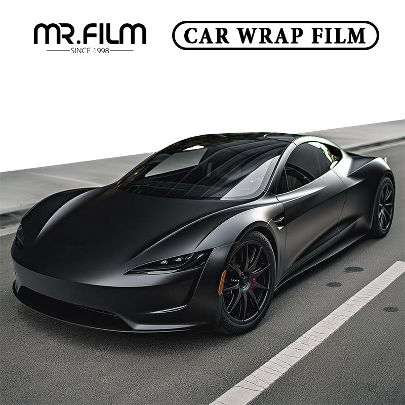 فيلم تغليف السيارة المتين باللون الأسود غير اللامع لحماية تغيير اللون