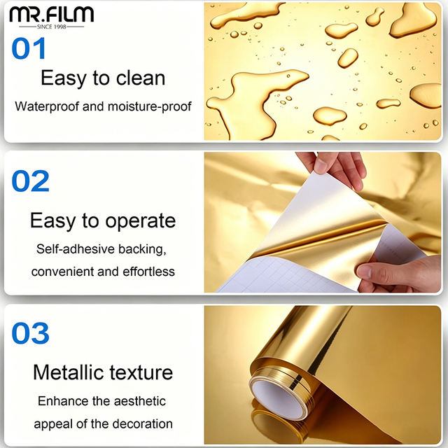 فيلم رولات تصفيح بوليستر معدني كامل PET