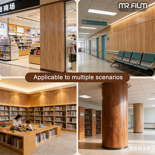 High Quality PVC Wood Grain Film for Furniture Cover Kitchen Cabinet Desk 