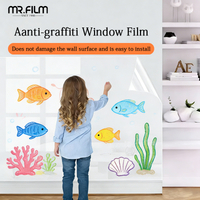 2mil فيلم شفاف عالي الجودة مضاد للكتابة على الجدران لنظام التشغيل Windows